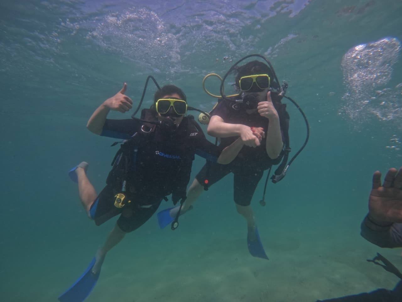 Buddy Scuba Divers Thumbs Up