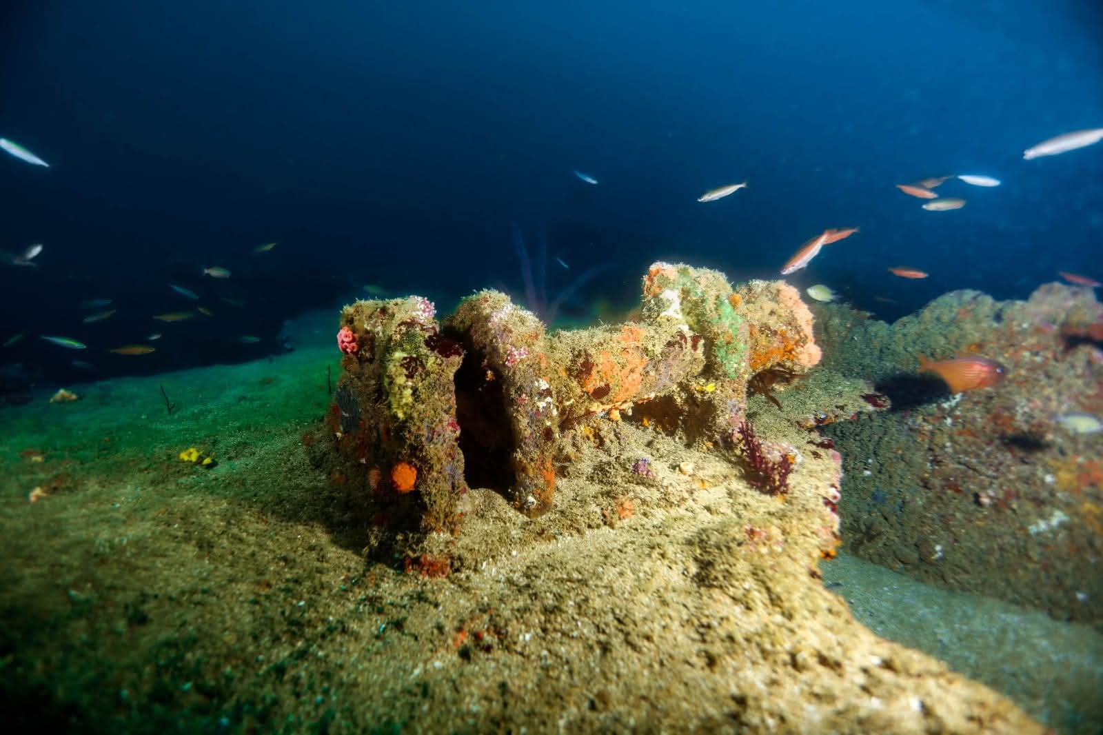 Shipwreck Engine Part Underwater