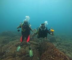 Buddy Divers OK Gesture on Reef